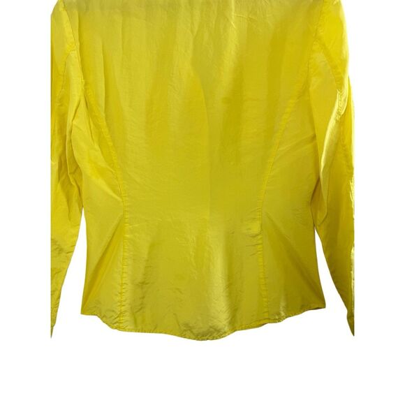 Express Yellow Long Sleeve Button Up Shirt Blouse Size S Collared Pockets - Picture 2 of 9